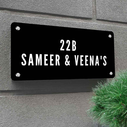 Personalised Metal Name Board for Door Entrance House Flats - Couple Name