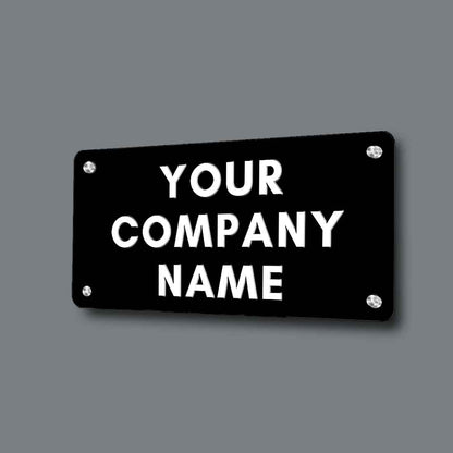 Personalized Stainless Steel Name Plates for Office Company Name Board - Add Name Logo