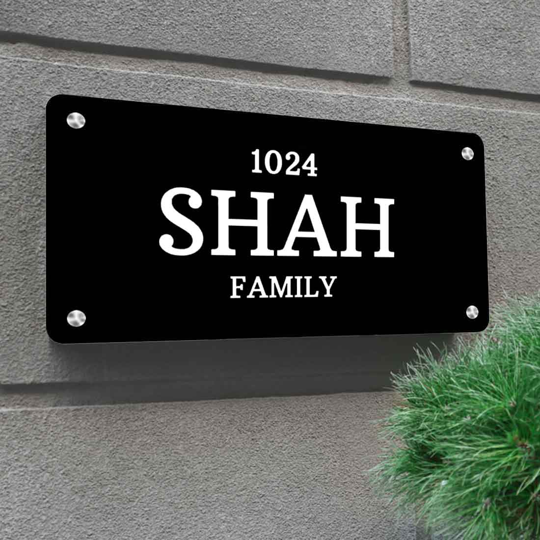 Personalized Stainless Steel Nameplate for Home Entrance