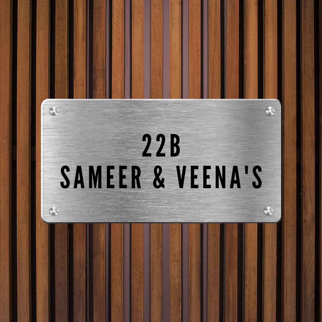 Personalised Metal Name Board for Door Entrance House Flats | Nutcase