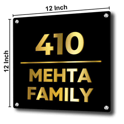 Personalised Metal Square Name Plate for House Outdoor Name Board