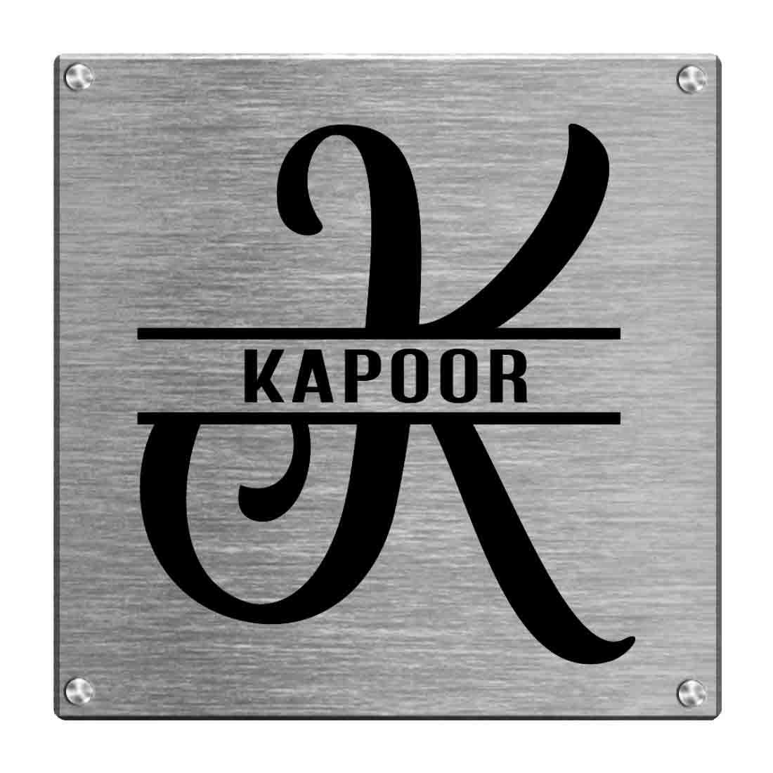 Customized Monogram Stainless Steel Name Plates for Home Outdoor Name Board