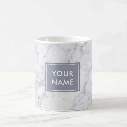 Personalized Coffee Travel Mugs - White Marble Nutcase