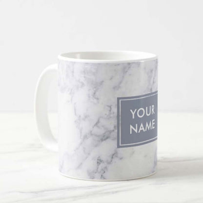 Personalized Coffee Travel Mugs - White Marble Nutcase