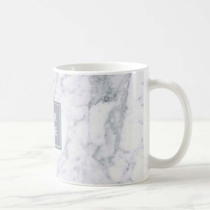 Personalized Coffee Travel Mugs - White Marble Nutcase