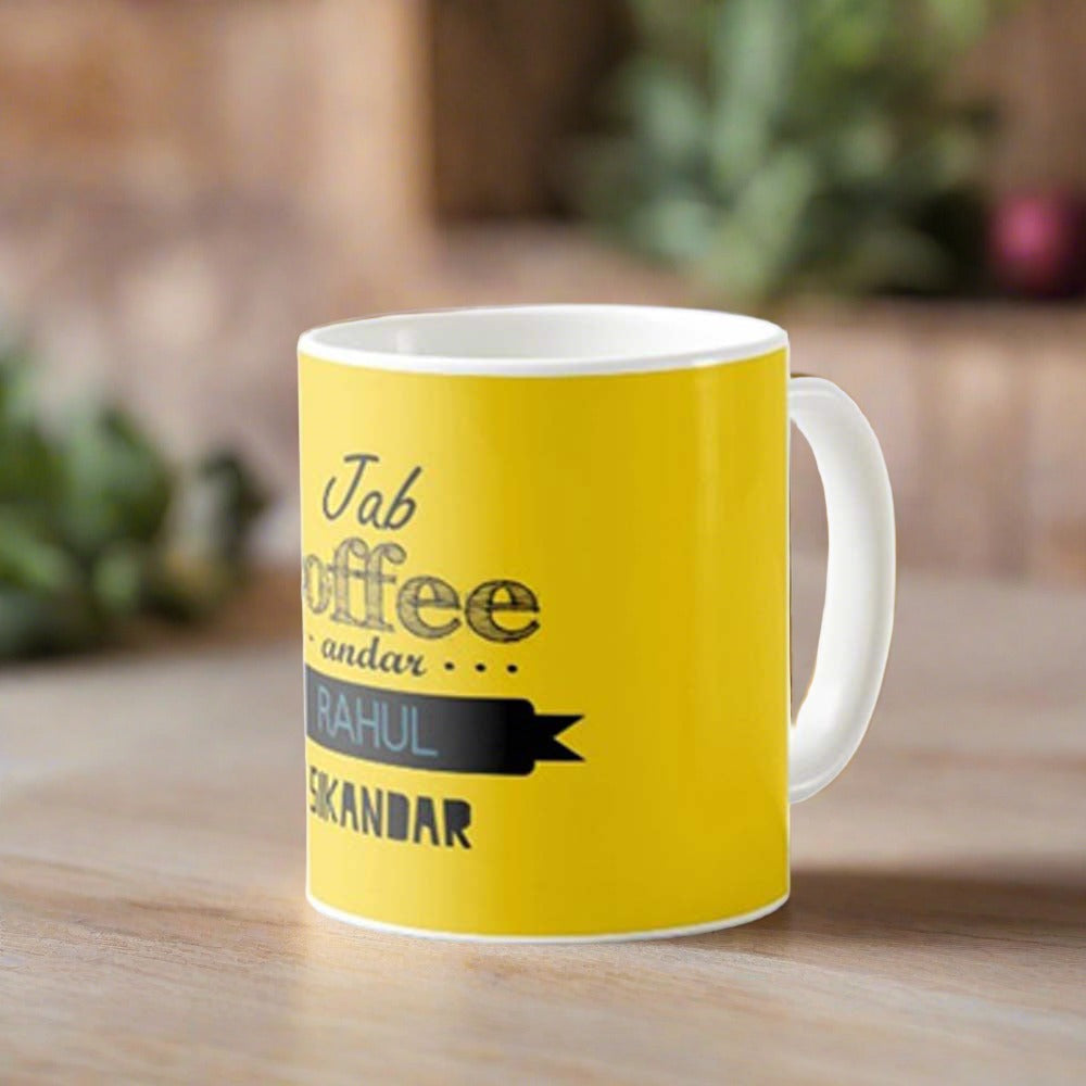 Personalised Tea Coffee Cups - Sikandar Yellow Nutcase
