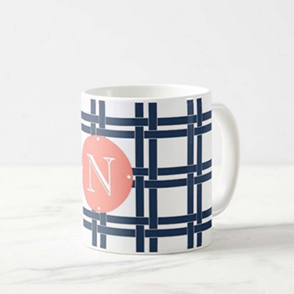 Custom Coffee Mug With Photo - Black Checks Nutcase