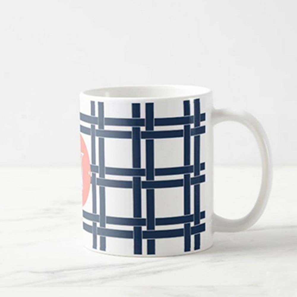 Custom Coffee Mug With Photo - Black Checks Nutcase