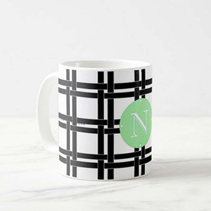 Personalized Cute Mugs - Checks Green Nutcase