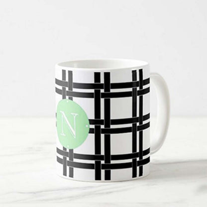 Personalized Cute Mugs - Checks Green Nutcase