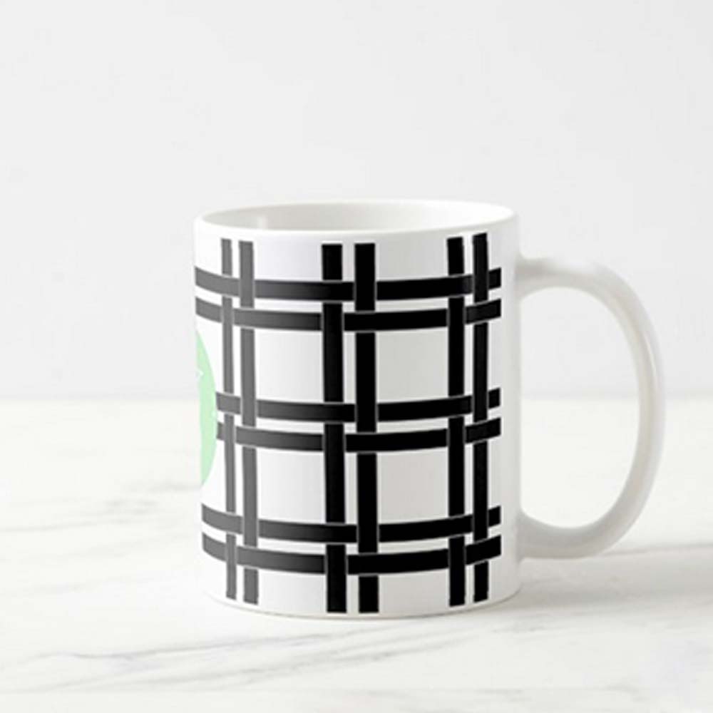 Personalized Cute Mugs - Checks Green Nutcase