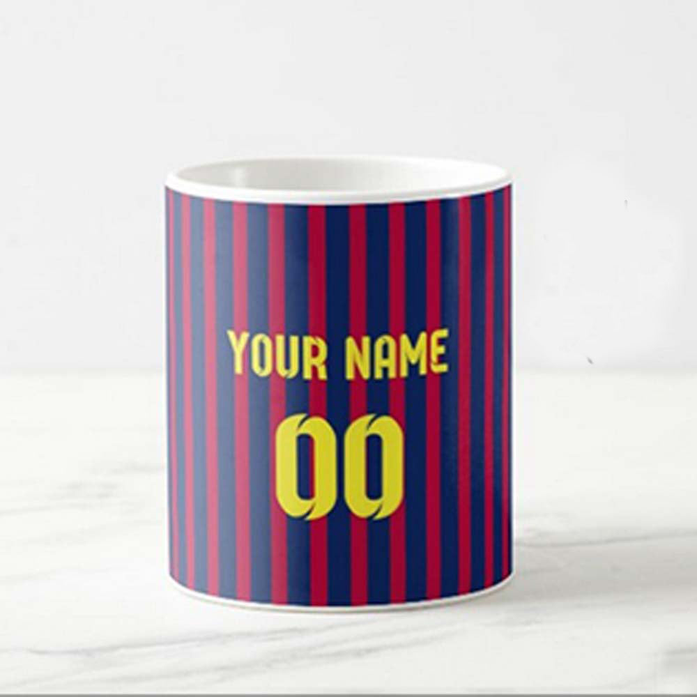 Personalized Fathers Day Mug - Red Blue Strips Nutcase