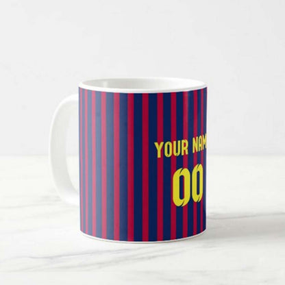 Personalized Fathers Day Mug - Red Blue Strips Nutcase