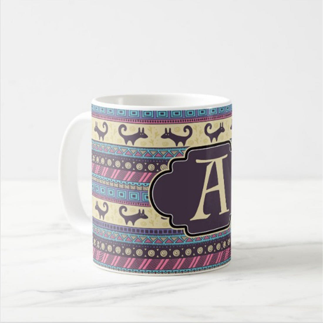 Personalised Coffee Cup - Pink Ethnic Nutcase