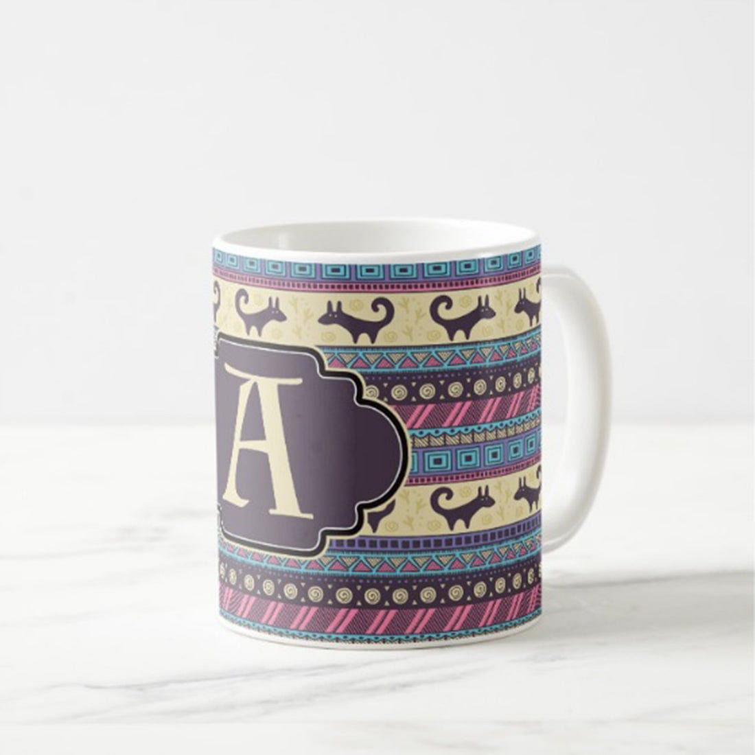 Personalised Coffee Cup - Pink Ethnic Nutcase