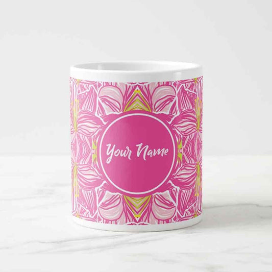 Personalized Coffee Mug Printing - Pink Floral Nutcase