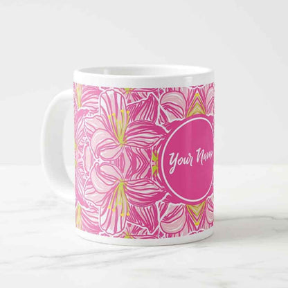 Personalized Coffee Mug Printing - Pink Floral Nutcase