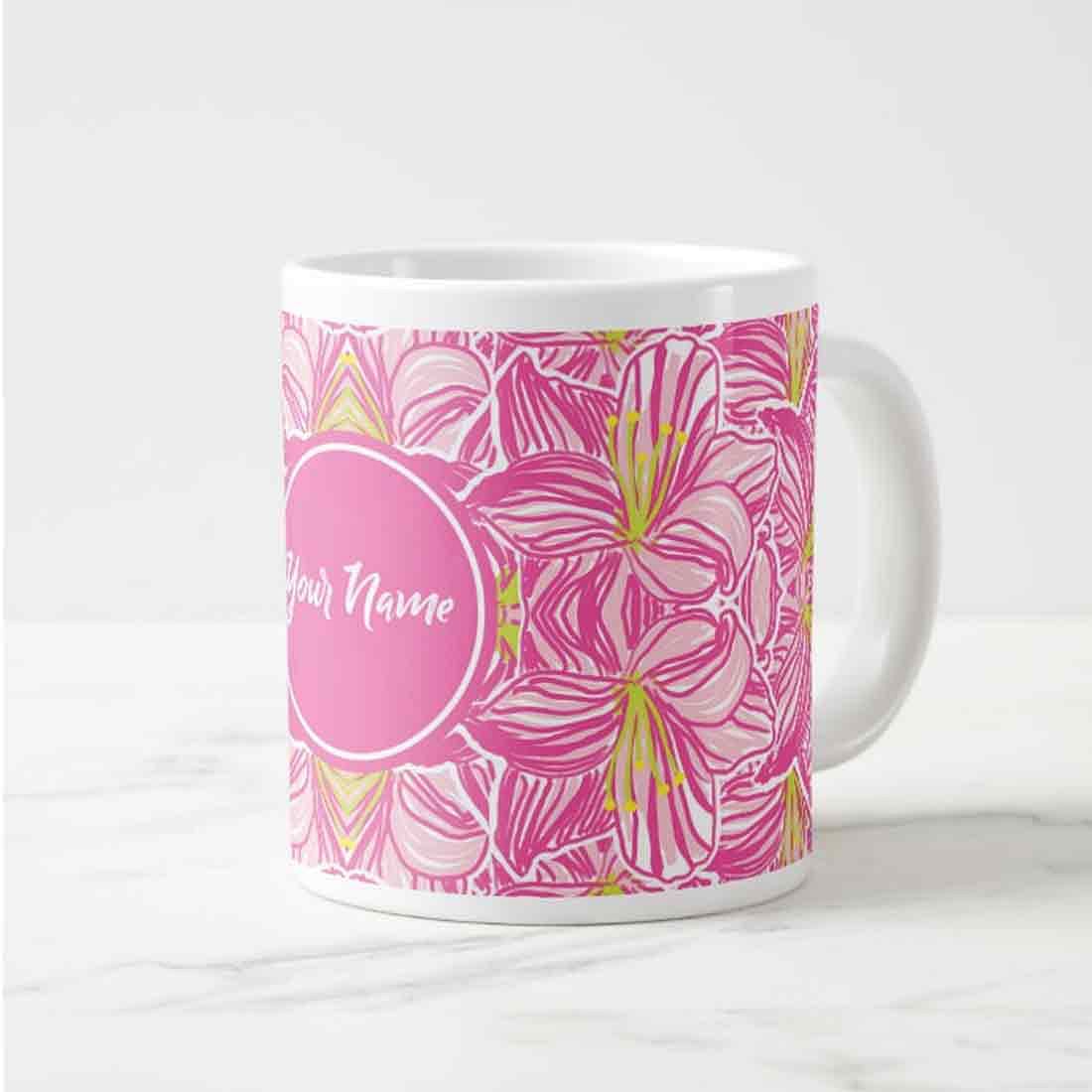 Personalized Coffee Mug Printing - Pink Floral Nutcase