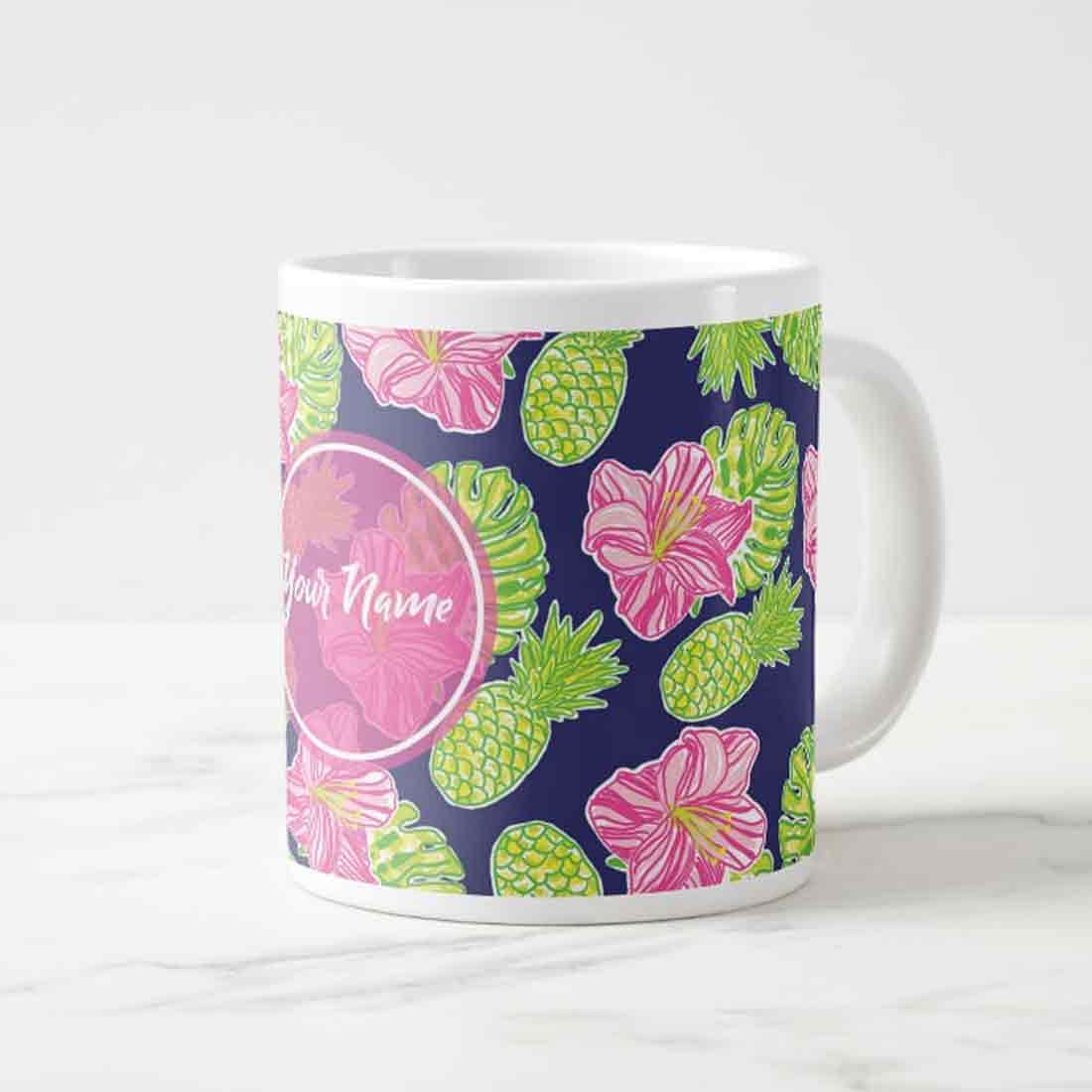 Custom Mug Printing - Pineapple Pink Floral Nutcase