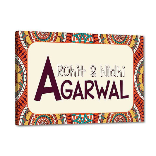 Personalized Door Nameplate for Home - Seamless Aztec Nutcase