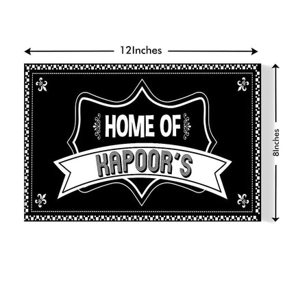 Beautiful Personalized Door Name Plate - Black Frame Nutcase