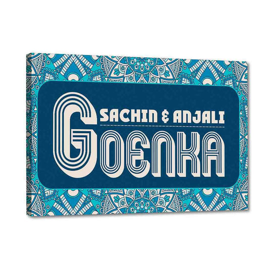Classy Personalized Name Plate - Seamless Aztec Blue Nutcase