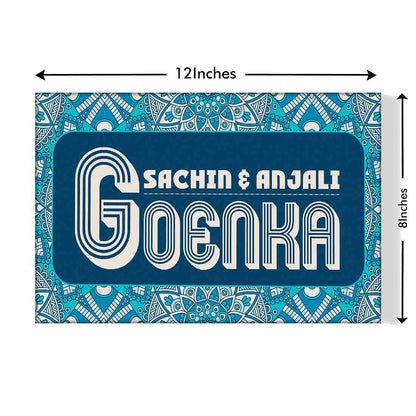 Classy Personalized Name Plate - Seamless Aztec Blue Nutcase