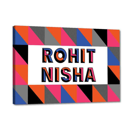 Couples Customized Door Name Plate - Geometric Triangle Nutcase