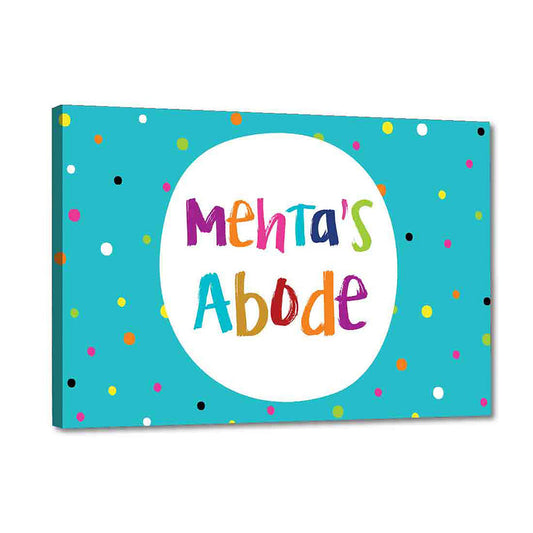 Cute Personalized Door Name Plate - Multi-color Dots Nutcase