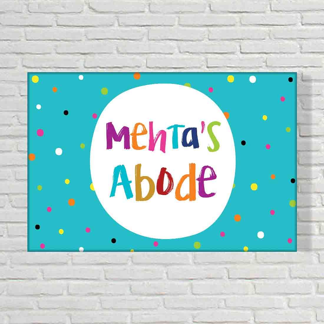 Cute Personalized Door Name Plate - Multi-color Dots Nutcase