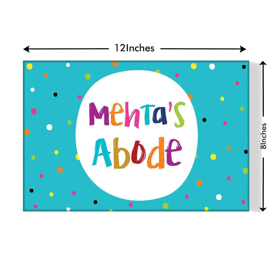 Cute Personalized Door Name Plate - Multi-color Dots Nutcase