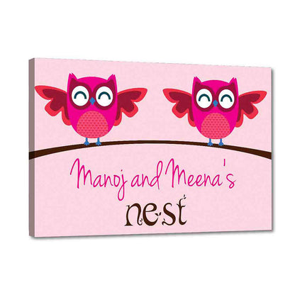 Funny Custom-Made Door Name Plate - Cute Birds Nutcase