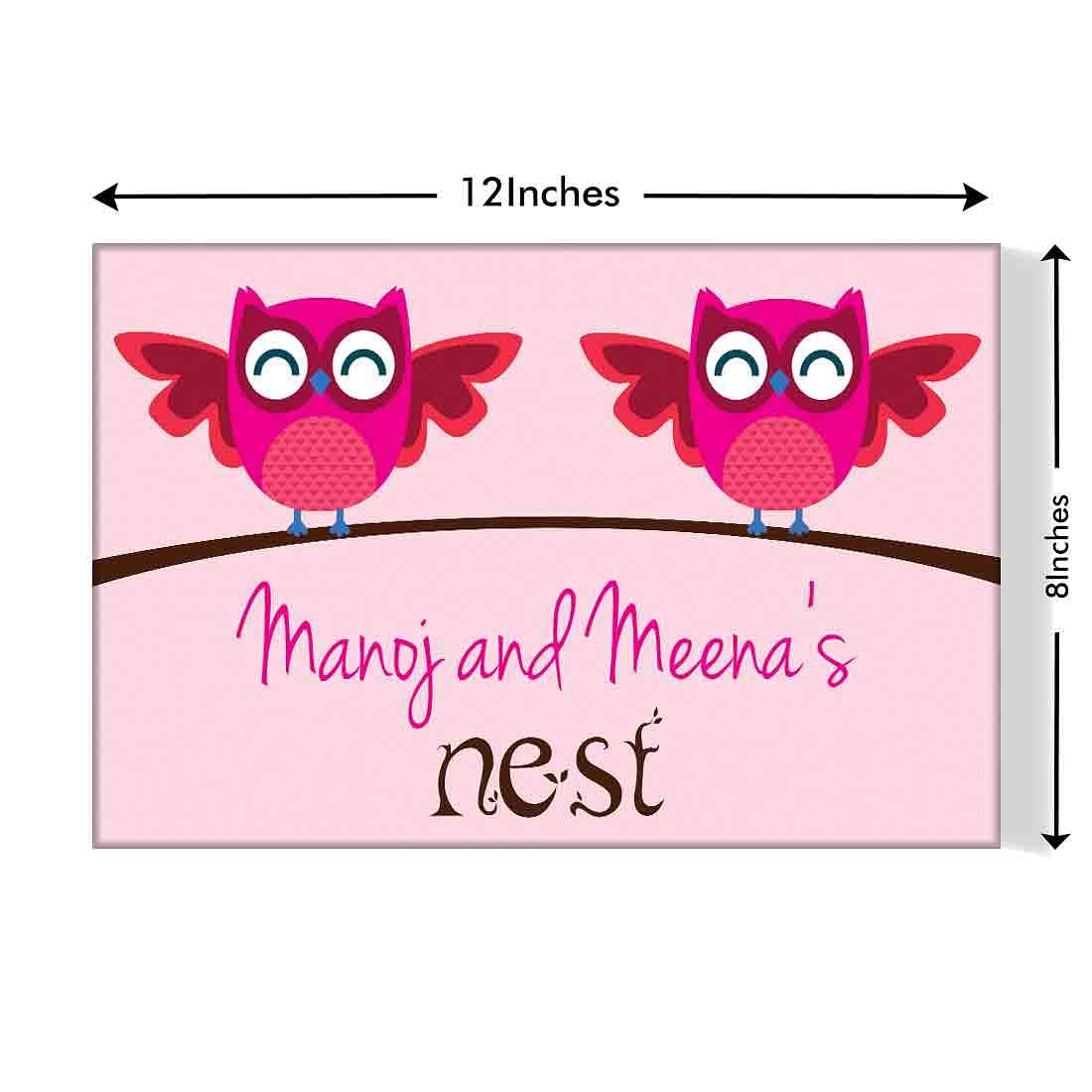 Funny Custom-Made Door Name Plate - Cute Birds Nutcase