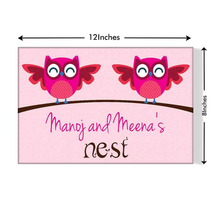 Funny Custom-Made Door Name Plate - Cute Birds Nutcase