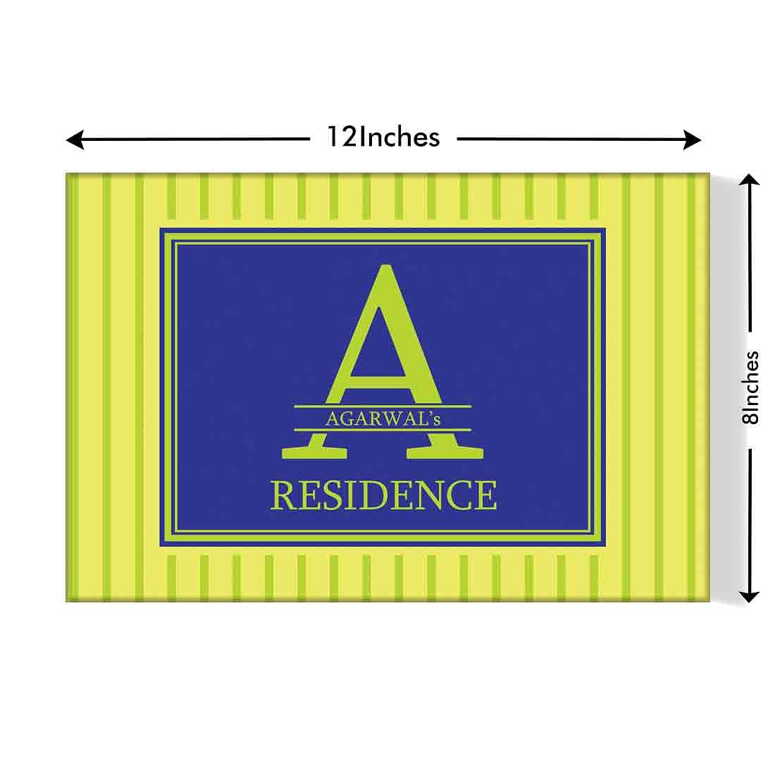 Classy Personalized Name Plate - Green Lines Nutcase