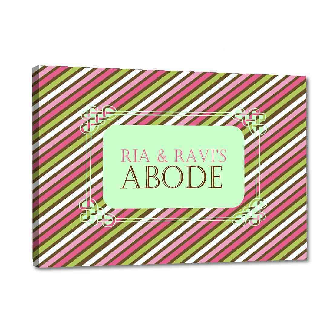 Customized Creative Door Nameplate - Pink Green Lines Nutcase