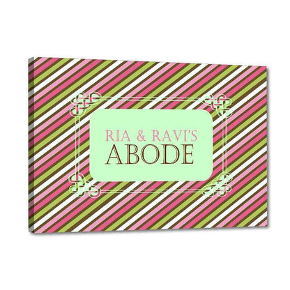 Customized Creative Door Nameplate - Pink Green Lines Nutcase