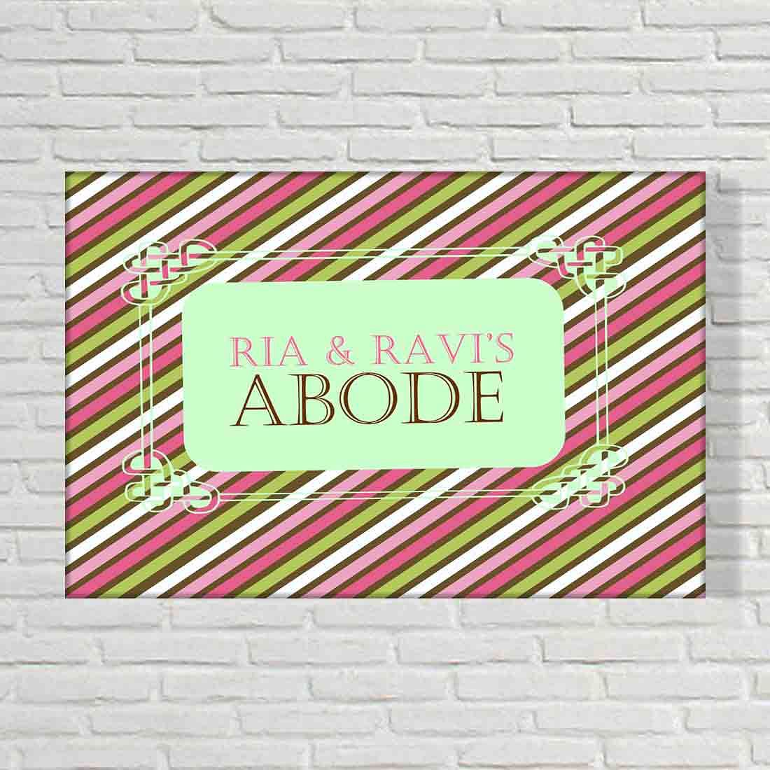 Customized Creative Door Nameplate - Pink Green Lines Nutcase