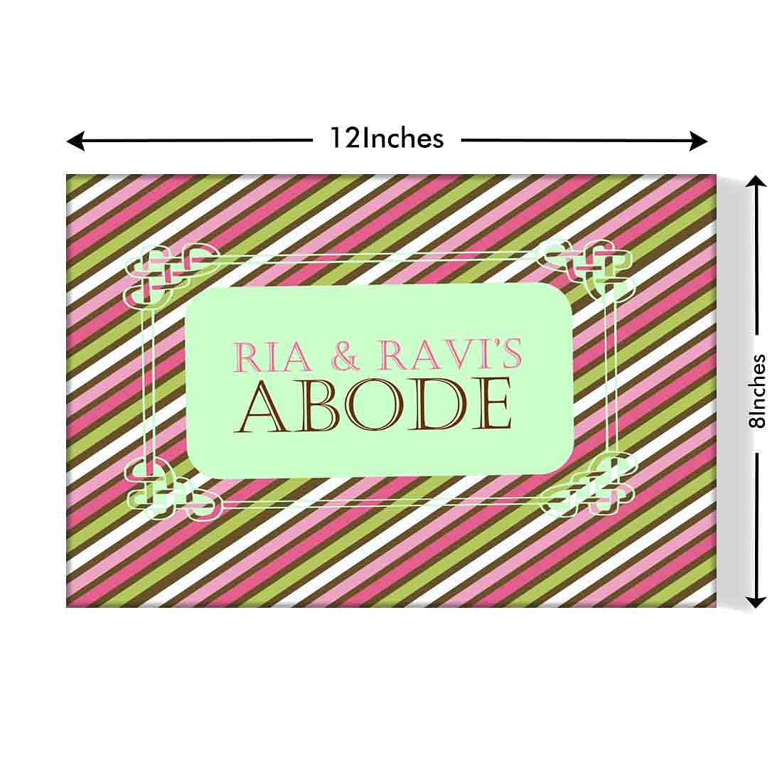 Customized Creative Door Nameplate - Pink Green Lines Nutcase