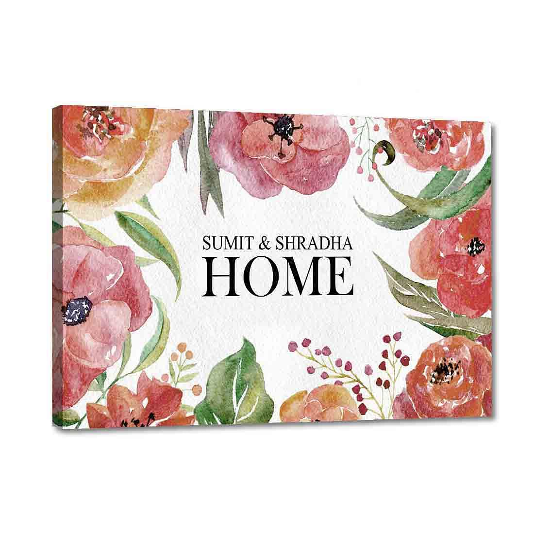 New Personalized Door Name Plate - Red Flowers Nutcase