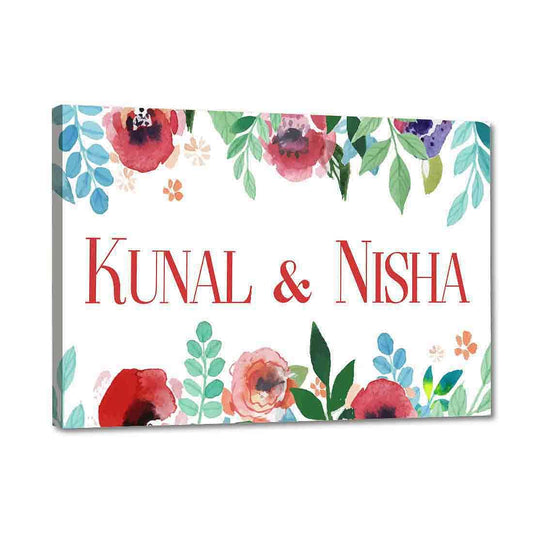 New Custom-Made Name Plate for Home - Watercolor Flowers Nutcase