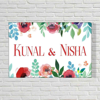 New Custom-Made Name Plate for Home - Watercolor Flowers Nutcase