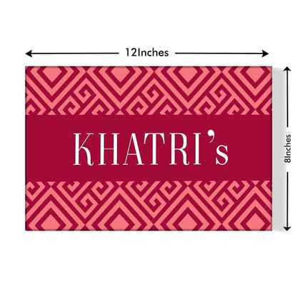 Classy Custom-Made Door Name Plate - Square Lines Red Nutcase