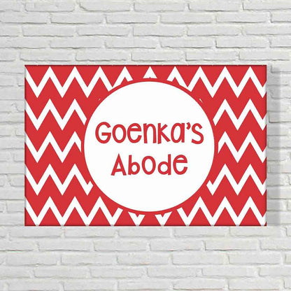 Cool Custom-Made Door Name Plate - White Zig-Zag Lines Nutcase