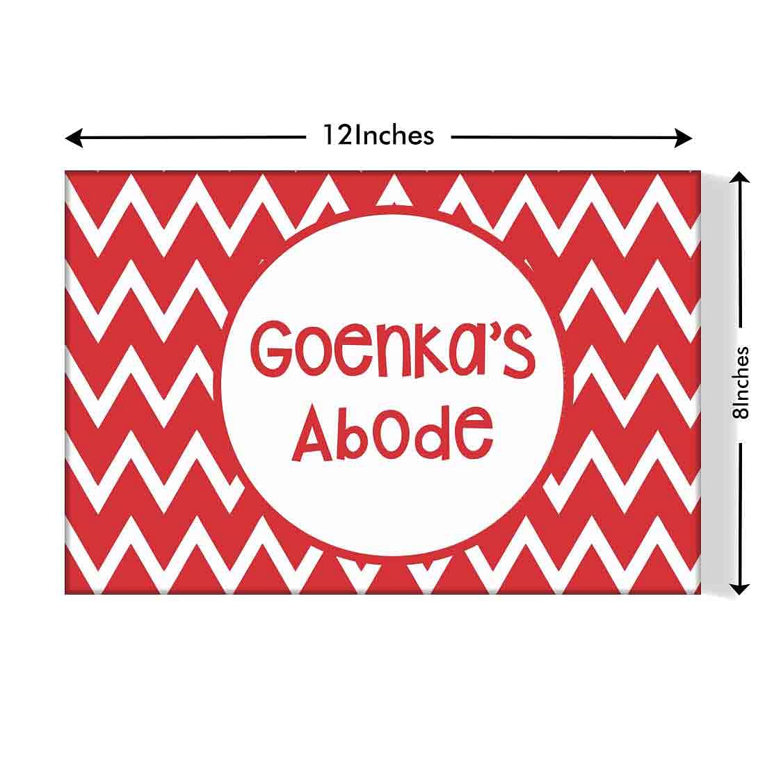 Cool Custom-Made Door Name Plate - White Zig-Zag Lines Nutcase