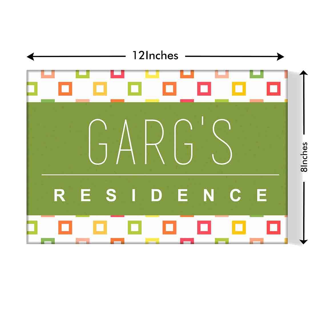 Cool Customized Door Name Plate - Cute Squares Nutcase