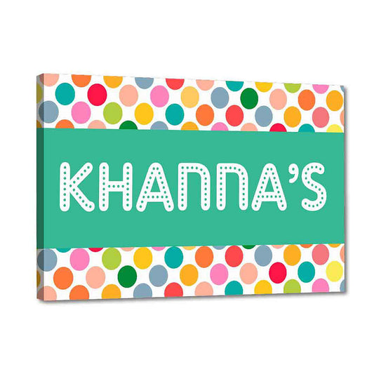 Cool Customized Door Name Plate - Polka Multi Dots Nutcase