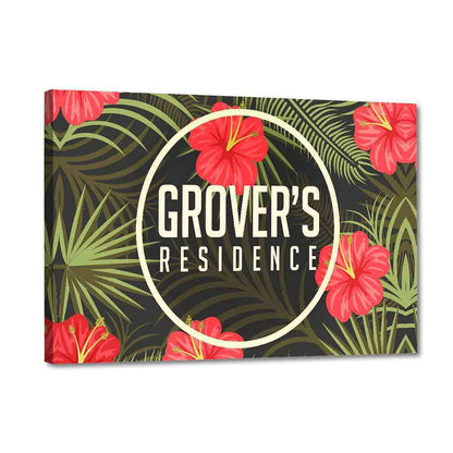 Beautiful Customized Door Name Plate - Hibiscus Leaves Nutcase