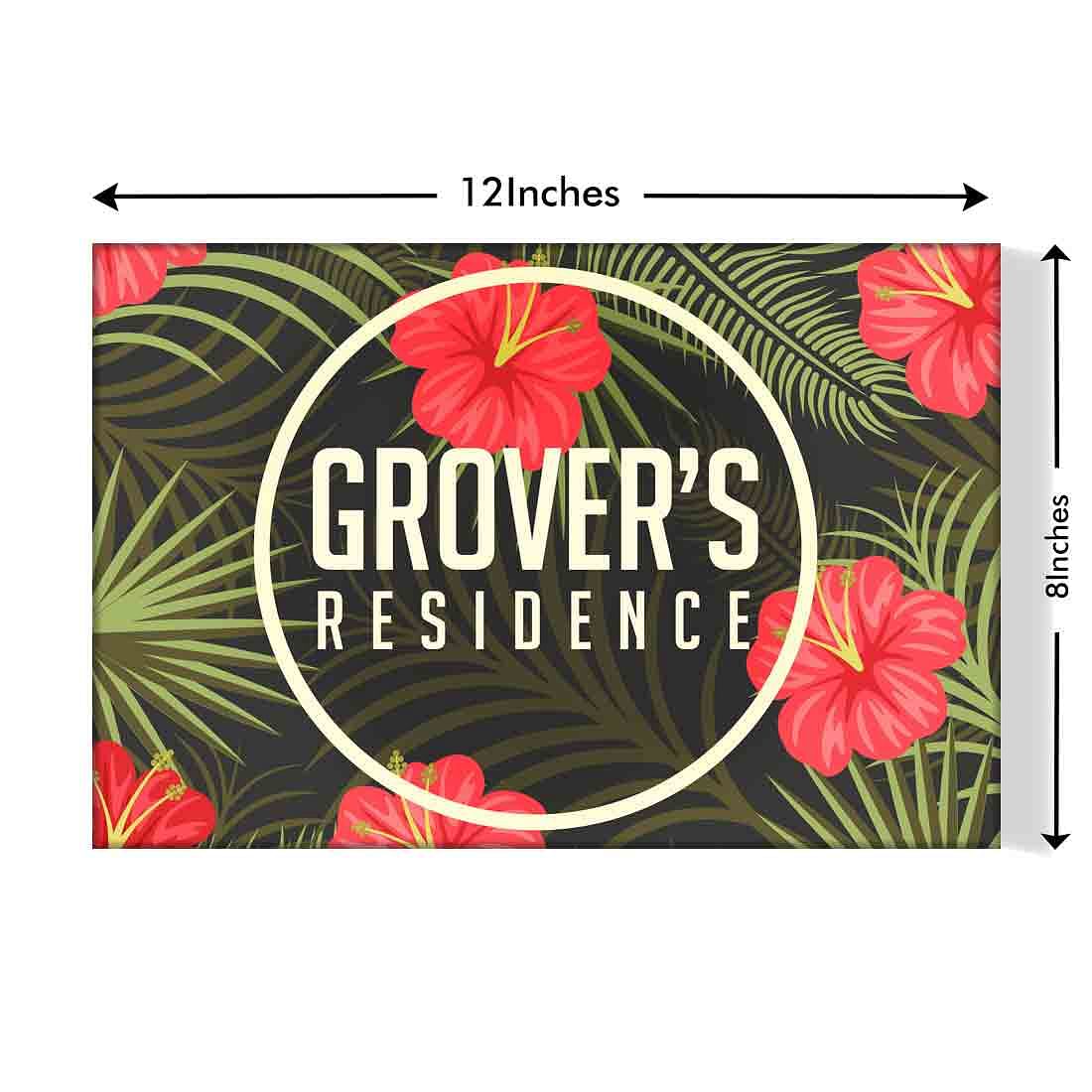 Beautiful Customized Door Name Plate - Hibiscus Leaves Nutcase