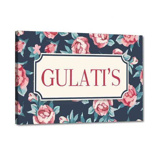 Beautiful Floral Personalized Door Name Plate - Roses Nutcase